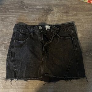 PacSun Charcoal Frayed Mini Skirt